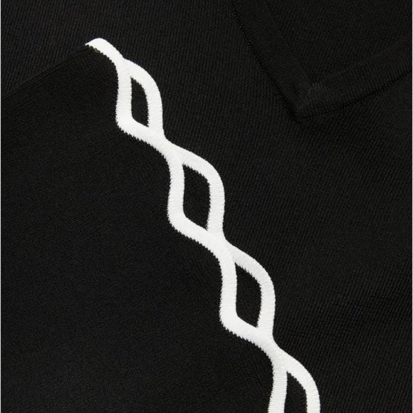 LAURA: Scallop Detail Cami - black with white trim - Picture 9 of 11